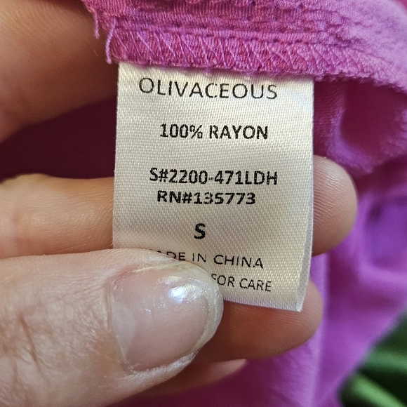 OLIVACEOUS ButtonFront Rayon A LineMini Sleeveless Mini Dress Purple.S NWOT - Picture 3 of 13